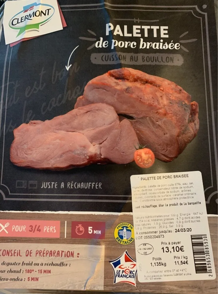 Palette de porc braisée