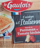 L'escalope à l'italienne garnie au parmesan et tomate séchée