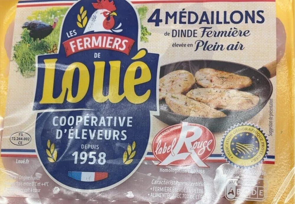 Médaillons de dinde fermière élevées en plein air