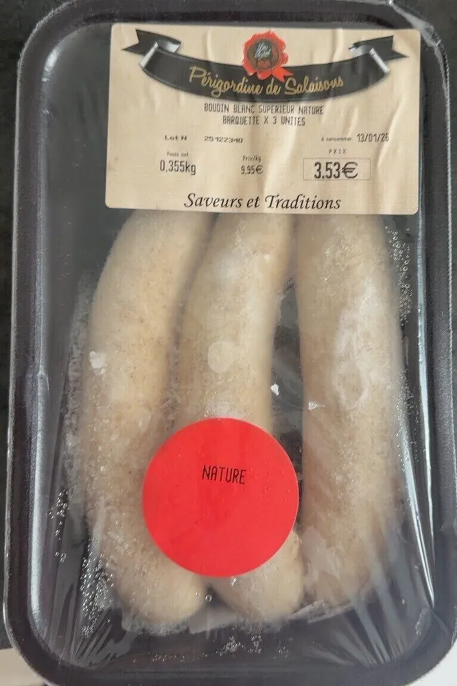 Boudin blanc supérieur nature