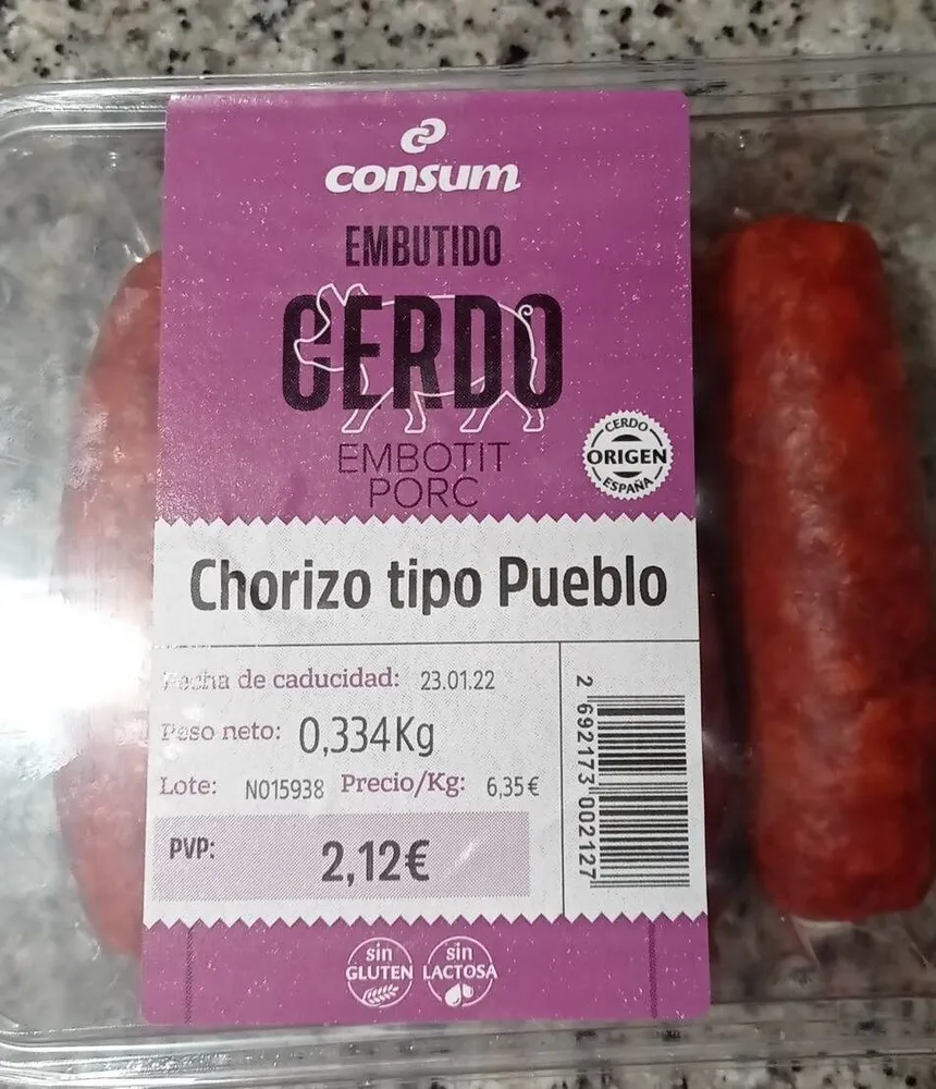 Chorizo tipo pueblo