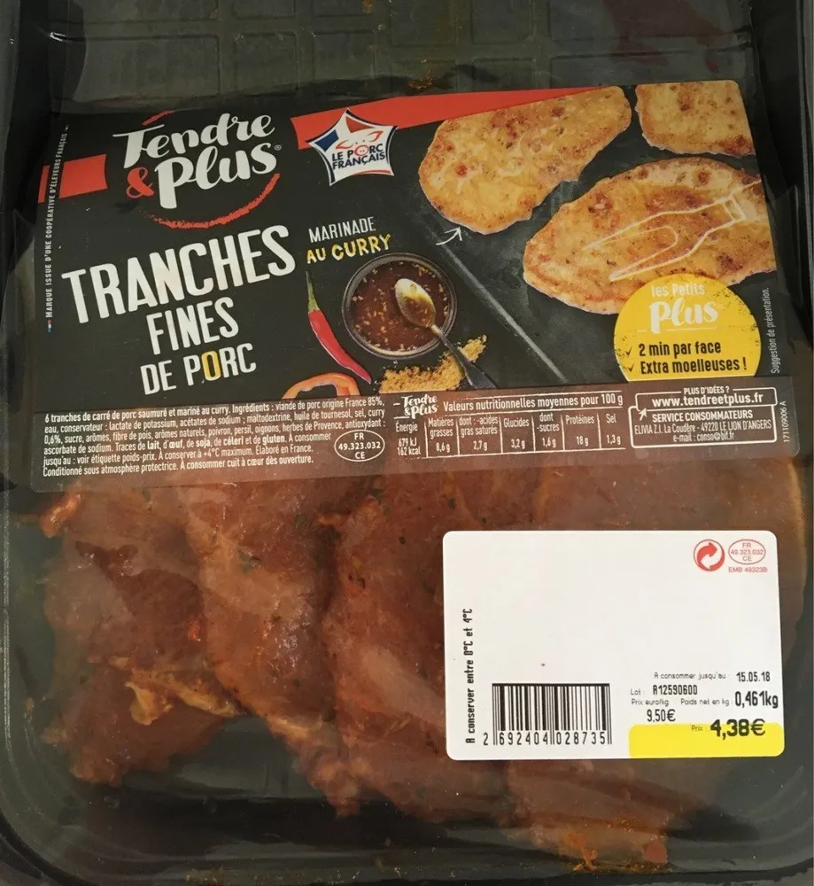 Tranches fines de porc
