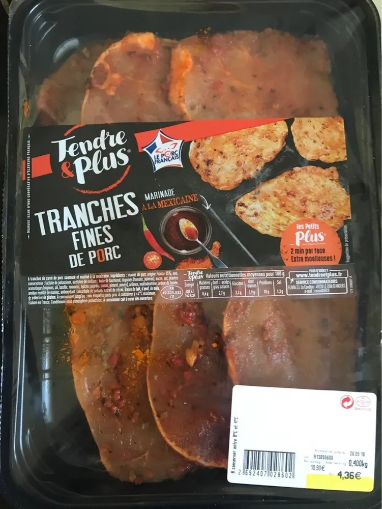 Tranches fines de porc