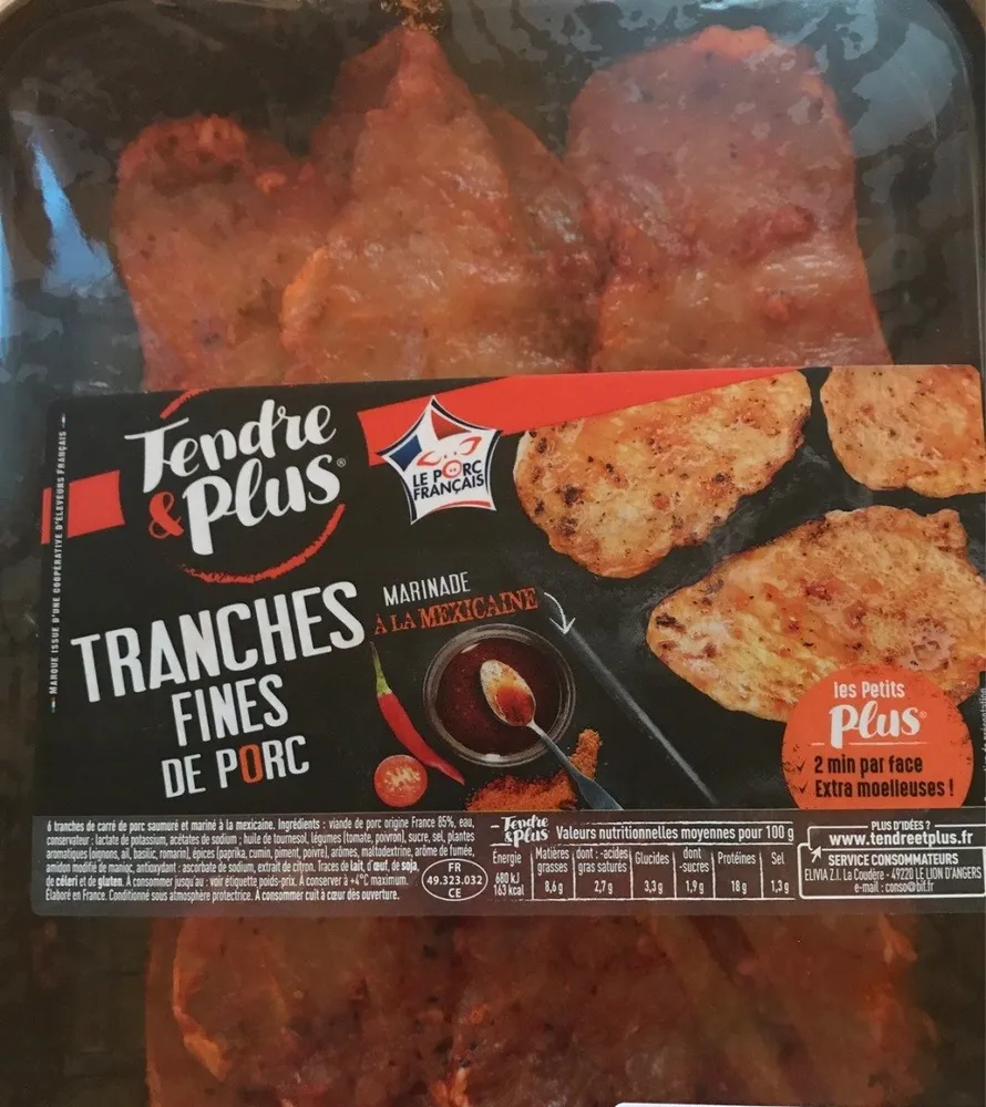 Tranches fines de porc mexicaine