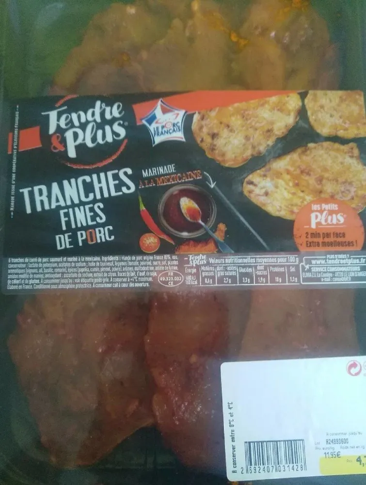 Tranches fines de porc à la mexicaine