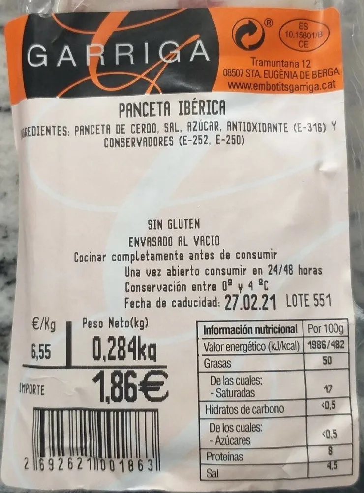 Panceta Ibérica