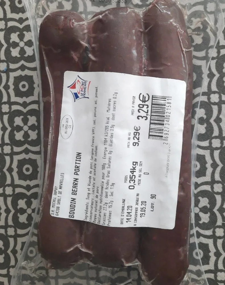 Boudin bearn portion