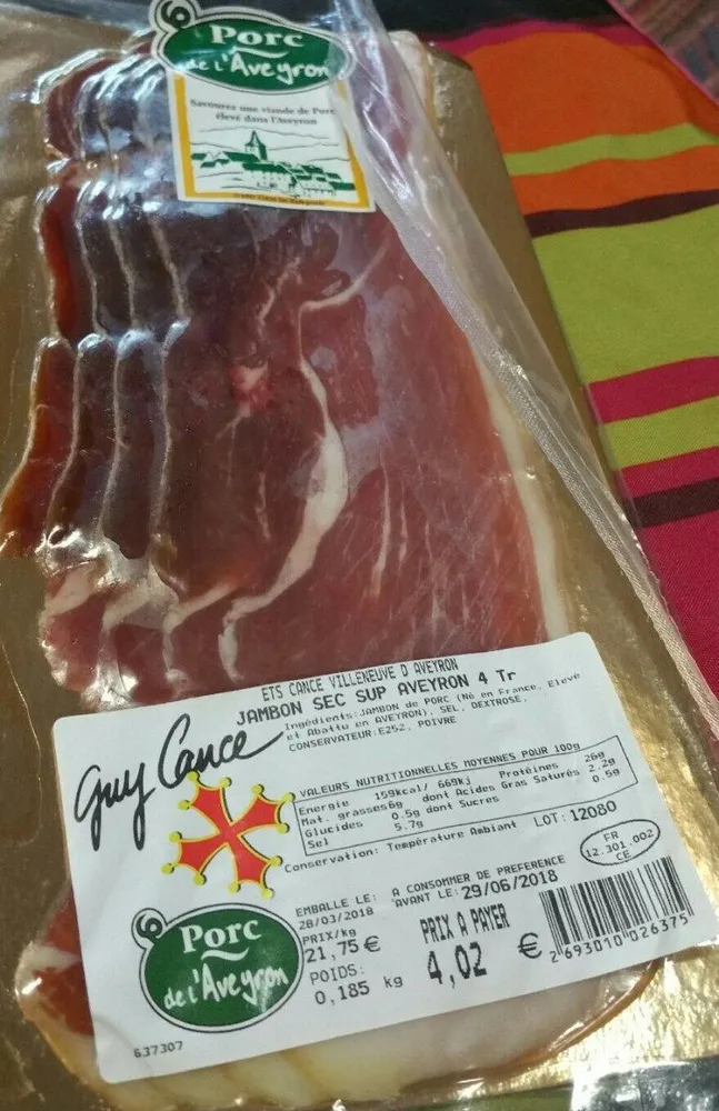 Jambon sec supérieur de l'Aveyron