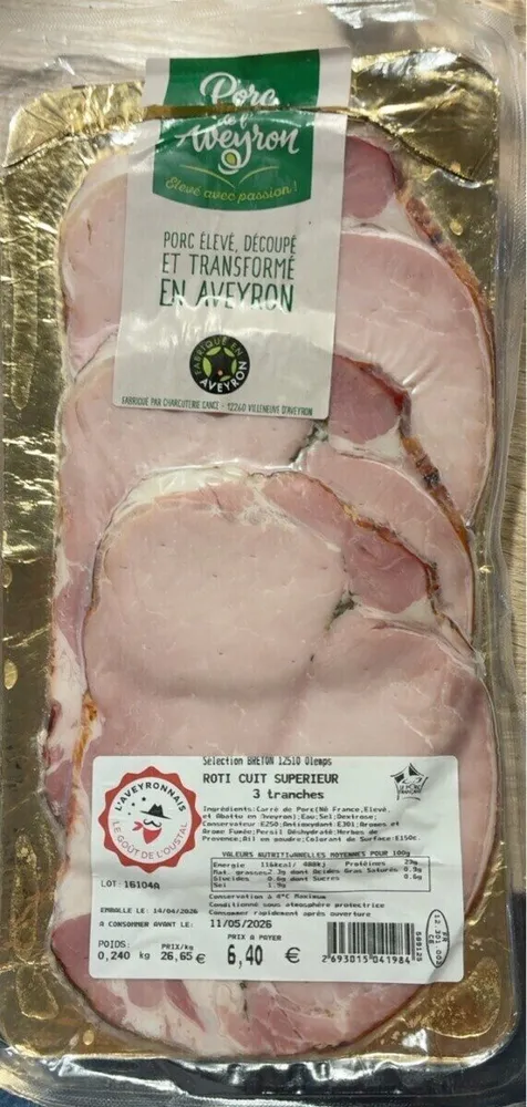 Rôti cuit supérieur