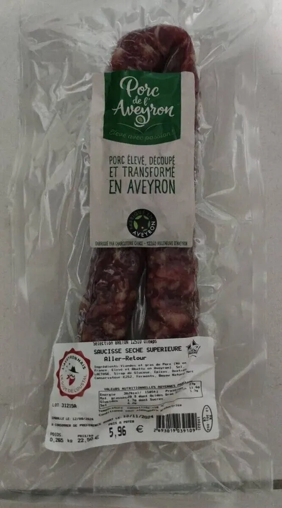 Saucisse sèche supérieure
