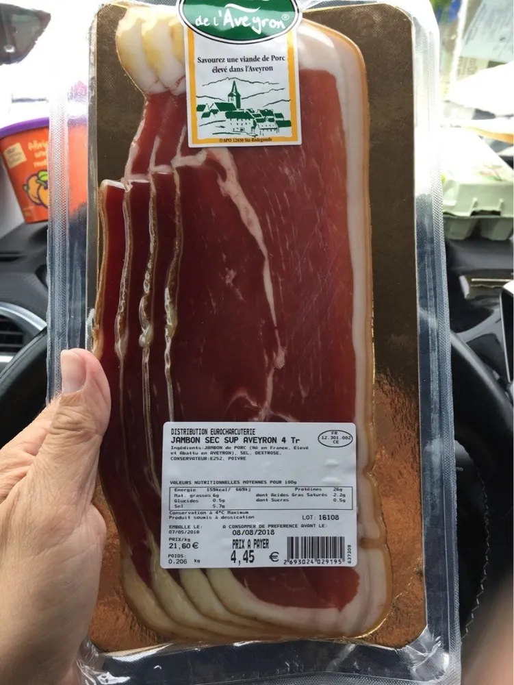 Jambon sec sup aveyron