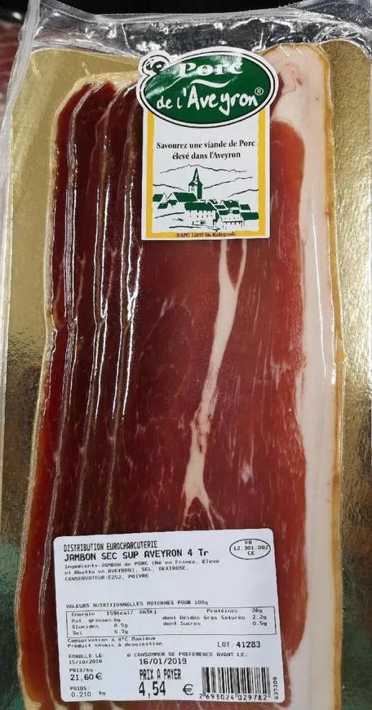 Jambon sec supérieur Aveyron