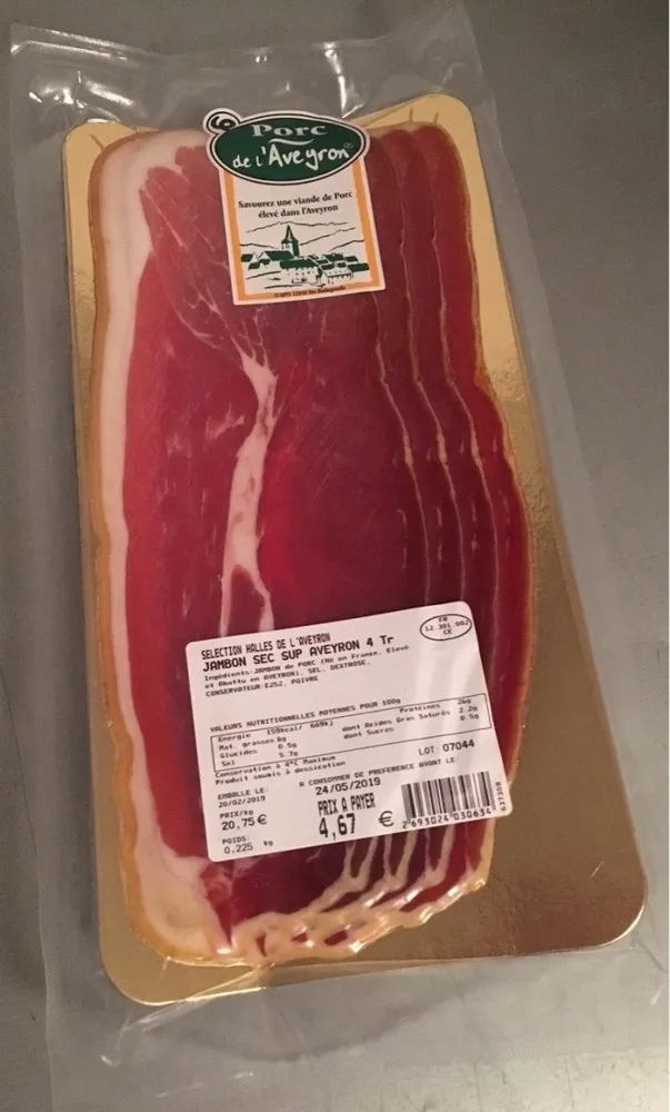 Jambon sec sup Aveyron