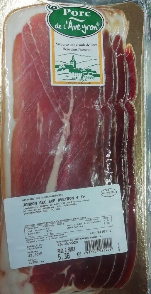 Jambon sec supérieur Aveyron