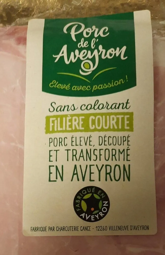 Jambon cuit supérieur porc de l'Aveyron