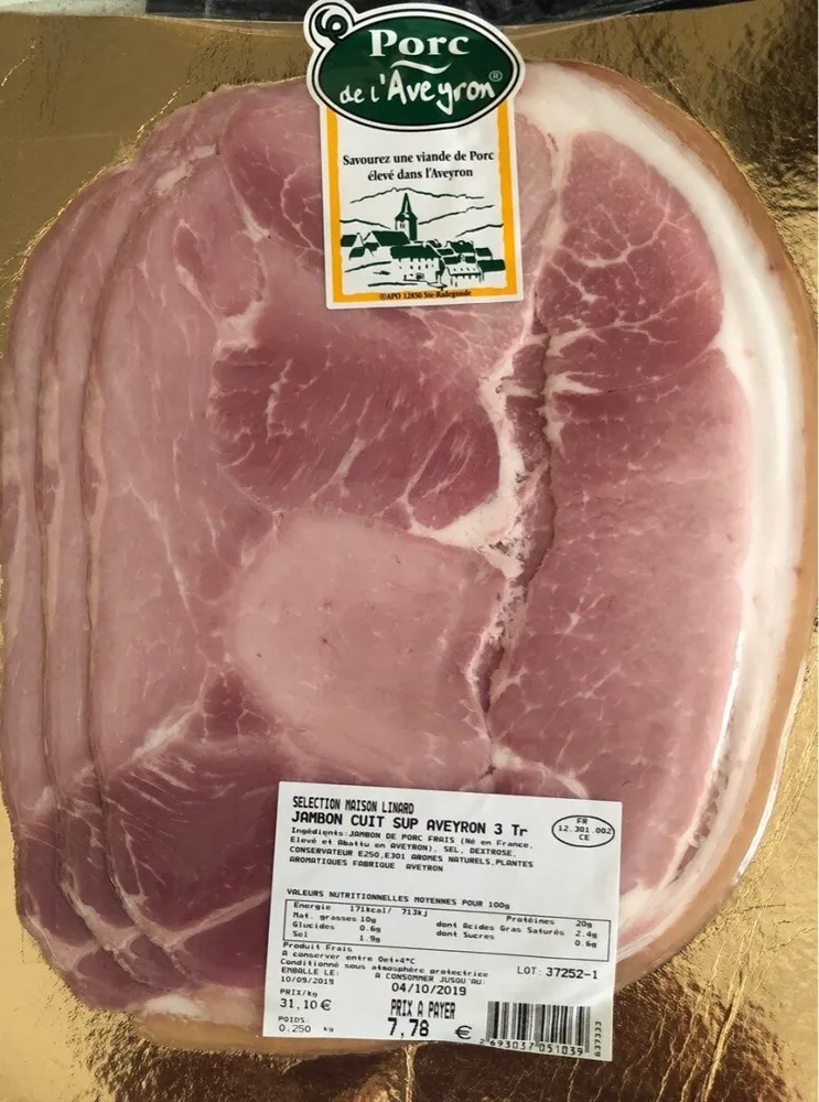 Jambon cuit superieur aveyron