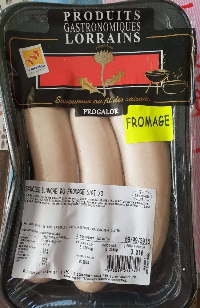 Saucisses blanches au fromage