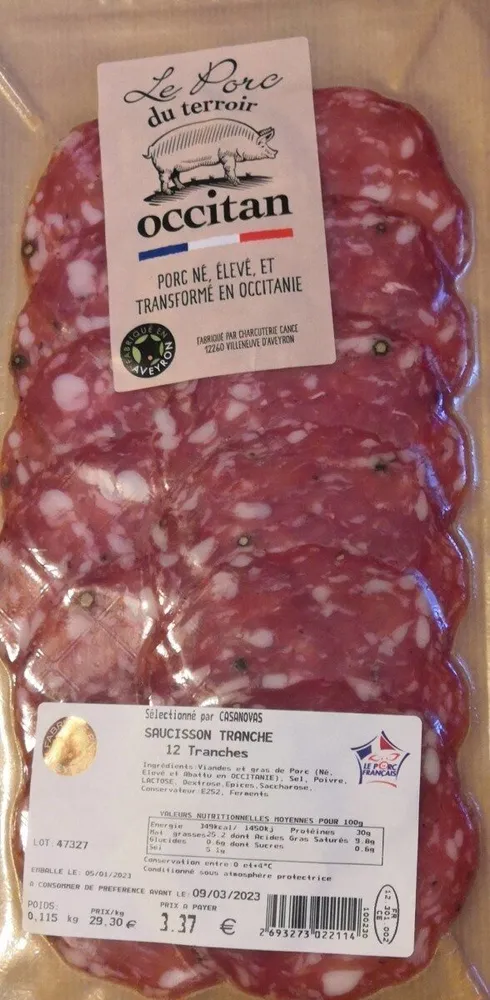 Saucisson tranche