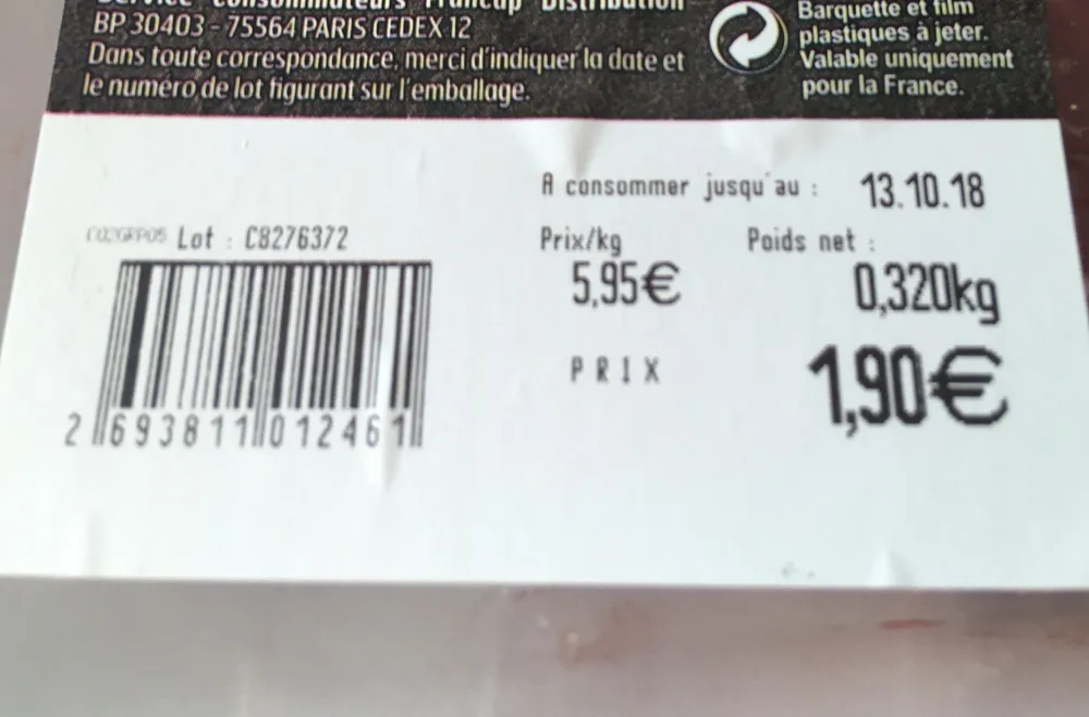 Cote de porc echine