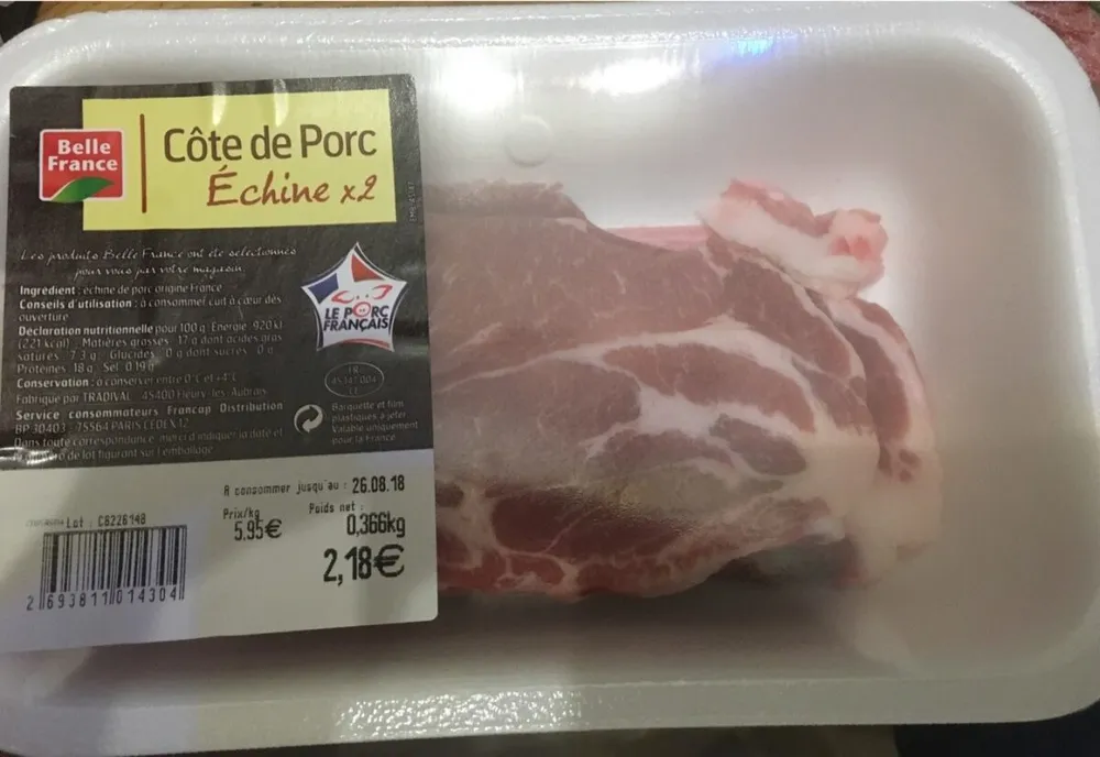 Côte de porc echine x2