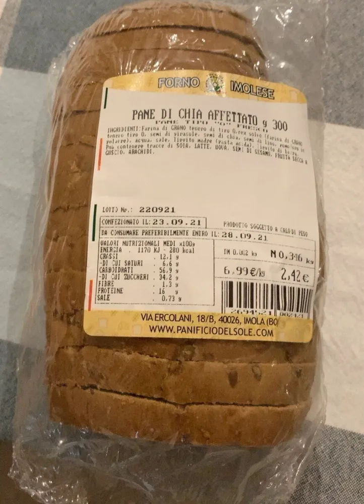 PANE DI CHIA AFFETTATO