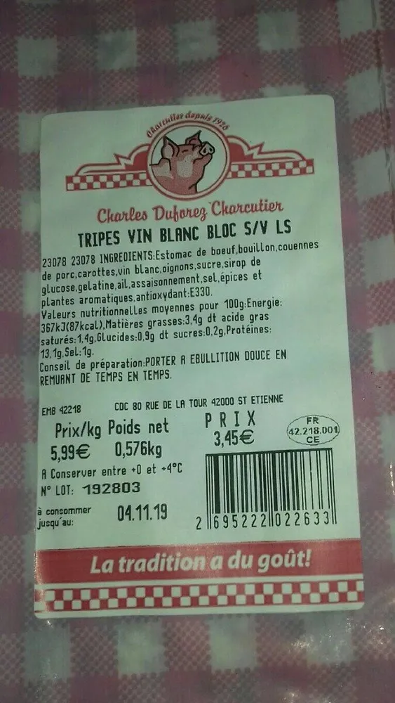 Tripes vin blanc
