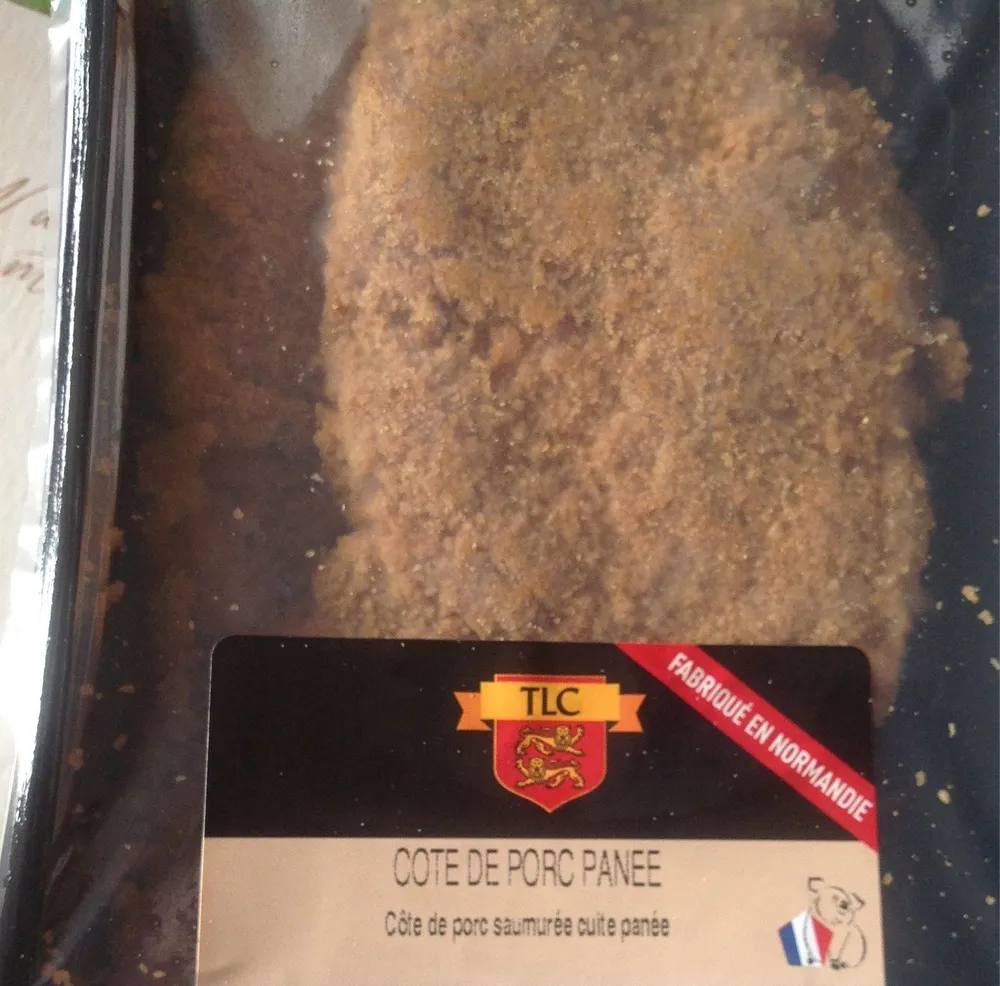 Cote de porc saumurée cuite panée