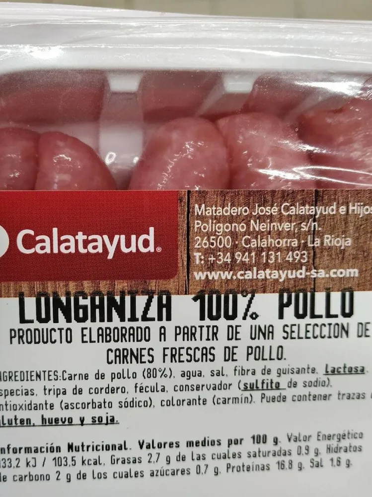 Longaniza pollo Calatayud