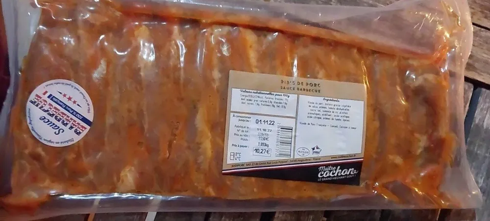 Ribs de porc sauce barbecue