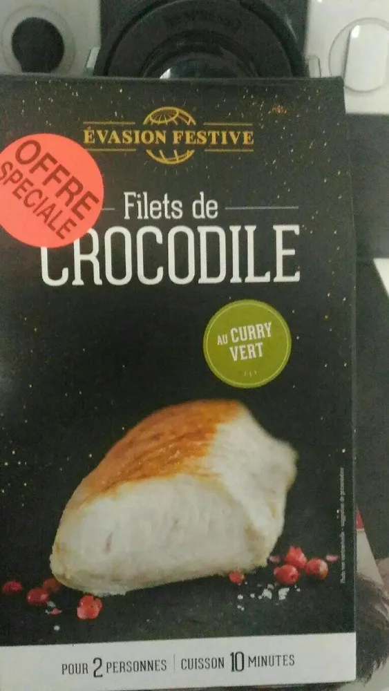Filets de crocodile au curry vert