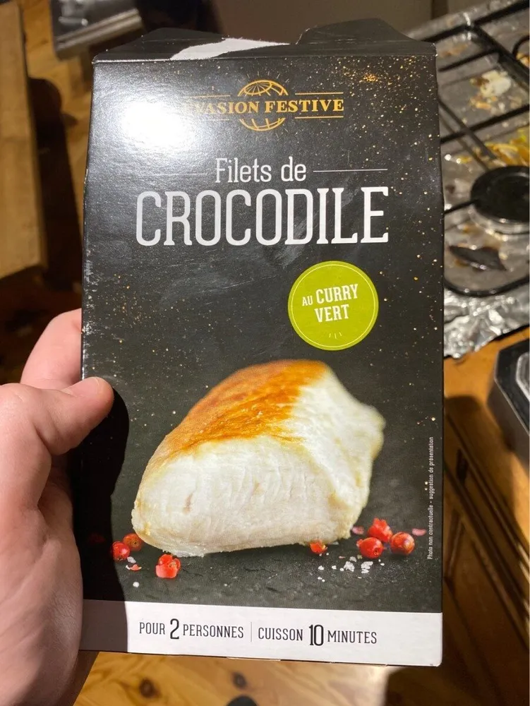 2 filets de crocodiles au curry vert