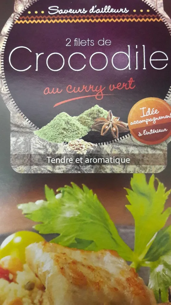 Filet de crocodile au curry vert
