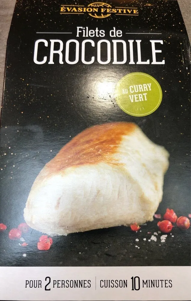 Filet de crocodile au curry vert