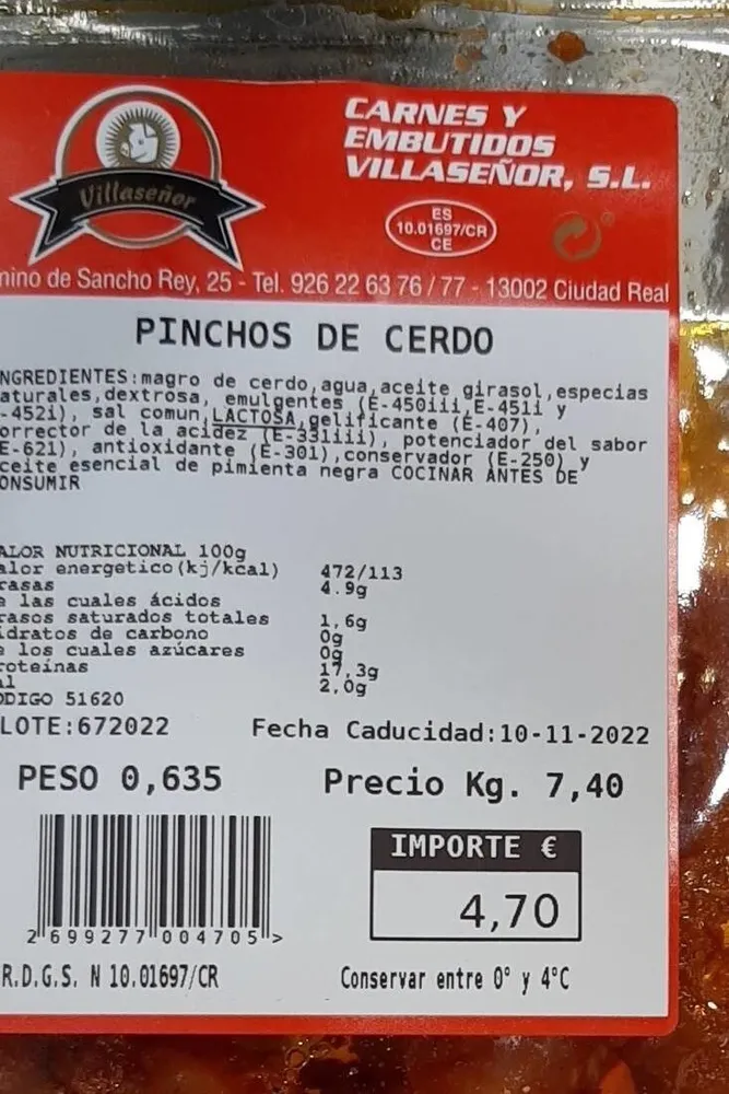 Pinchos de cerdo