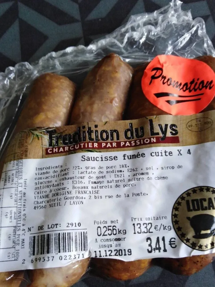 Saucisse fumée cuite x 4