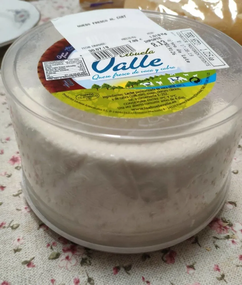 Queso fresco abuela del valle