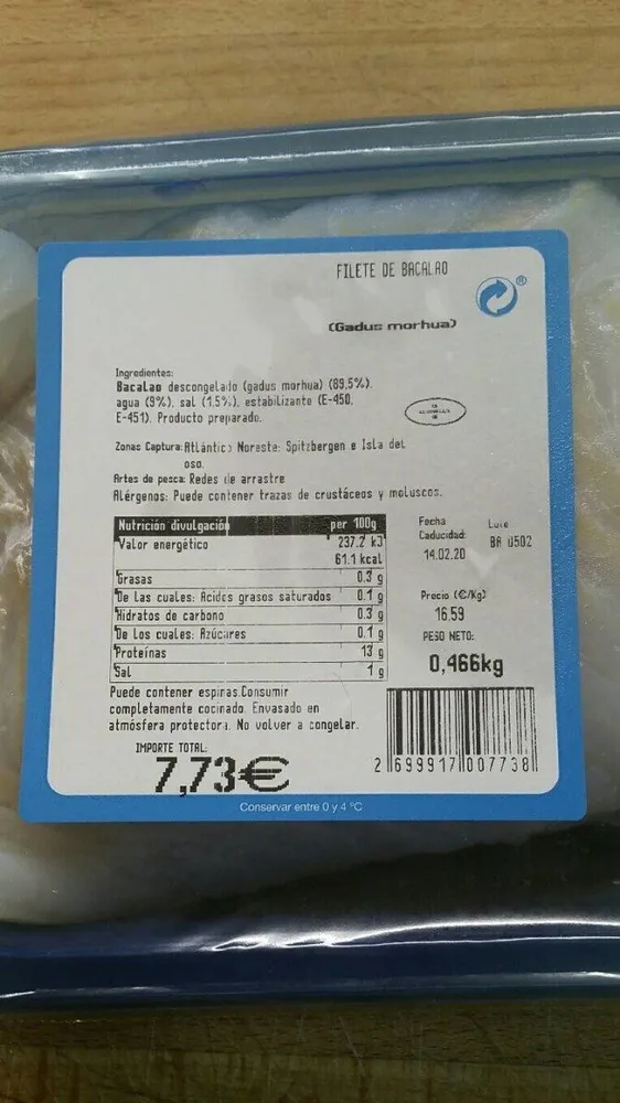 Filete de bacalao