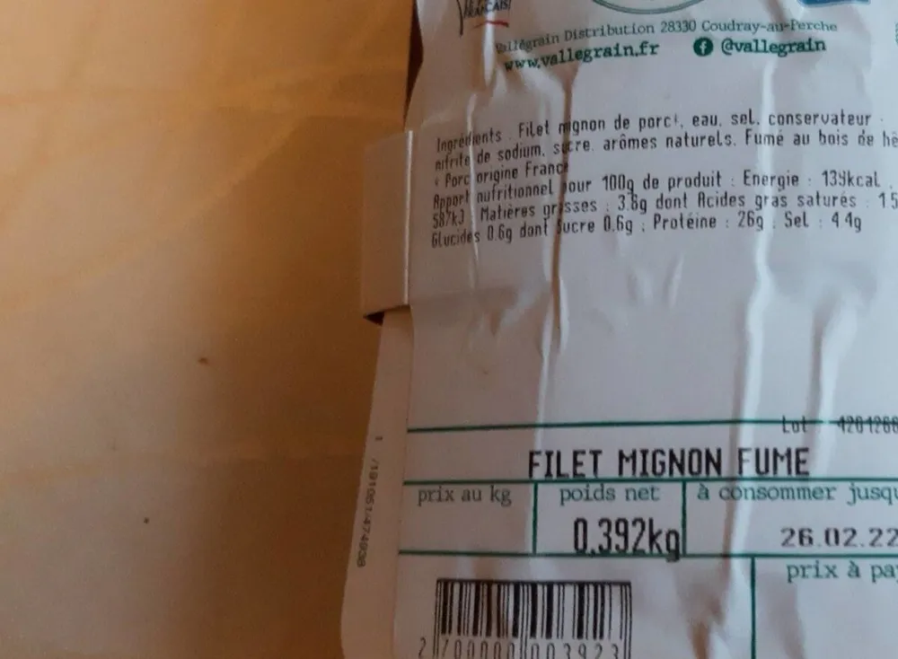 Filet mignon fumé