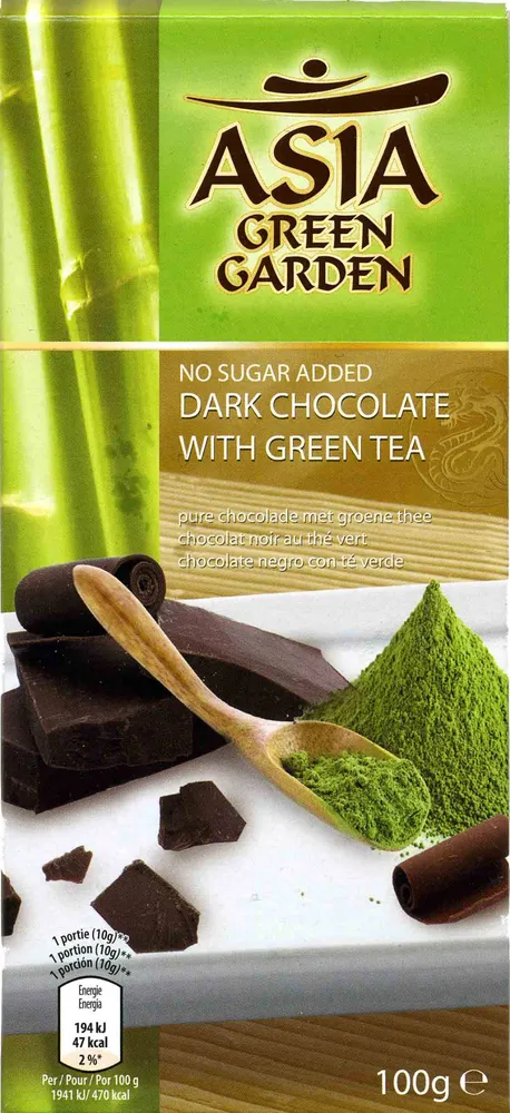 Chocolate negro con té verde