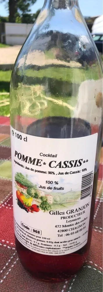 Jus pomme cassis