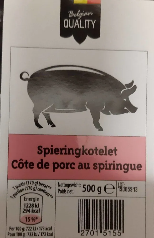 Côte de porc au spiringue