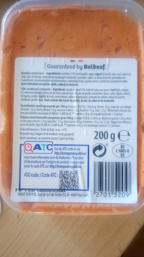Filet américain préparé