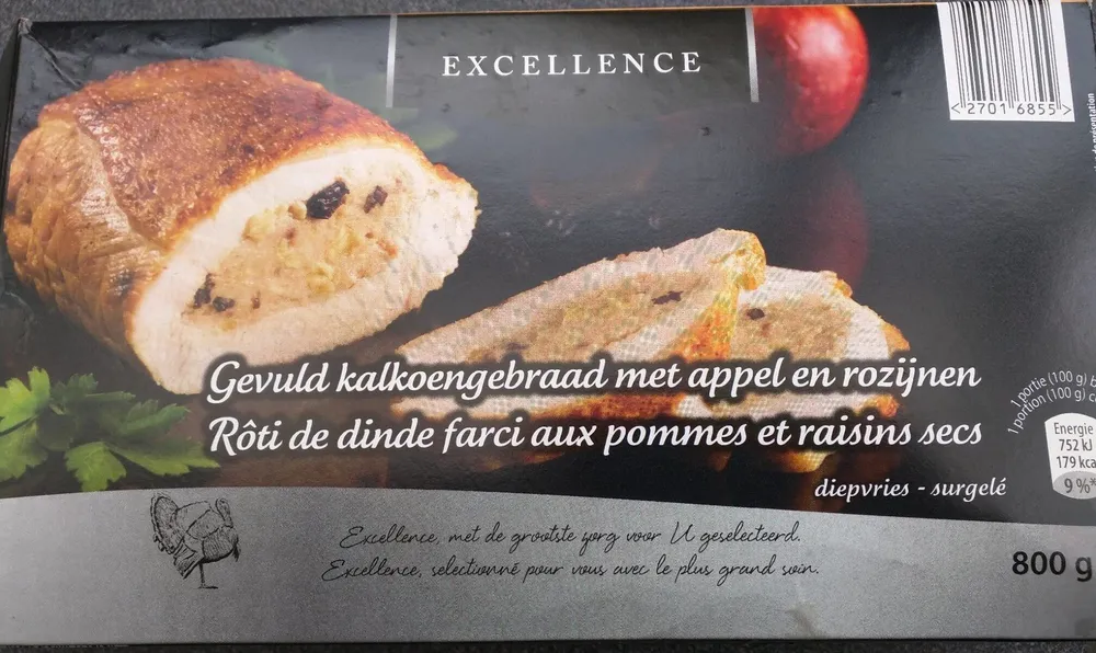 Rôti de dinde farci aux pommes et raisins secs