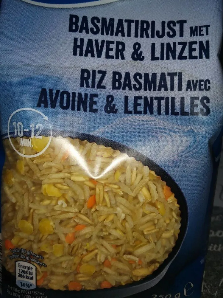 Riz basmati avec avoine et lentilles
