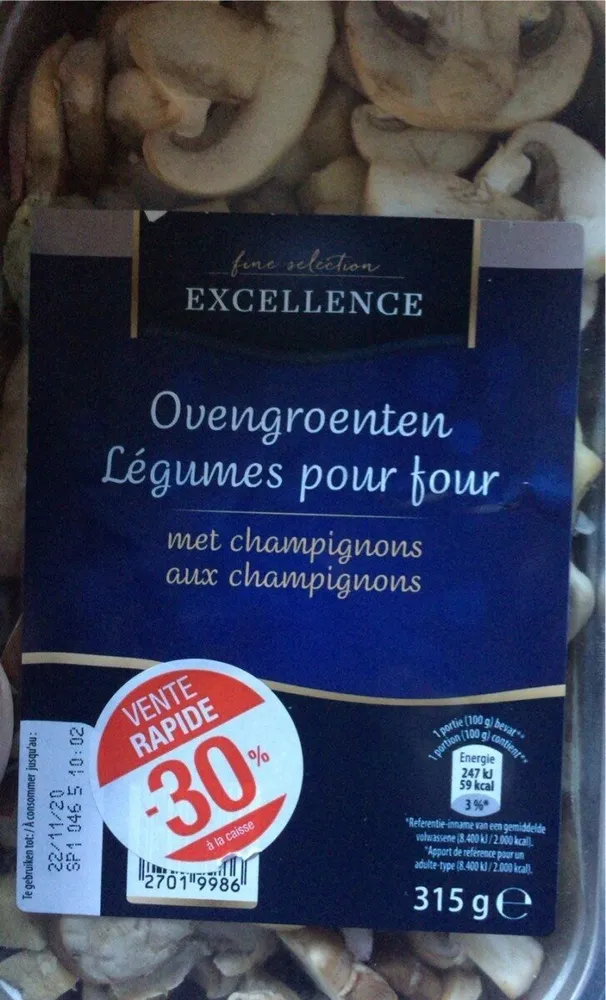 Legumes pour four aux champignons