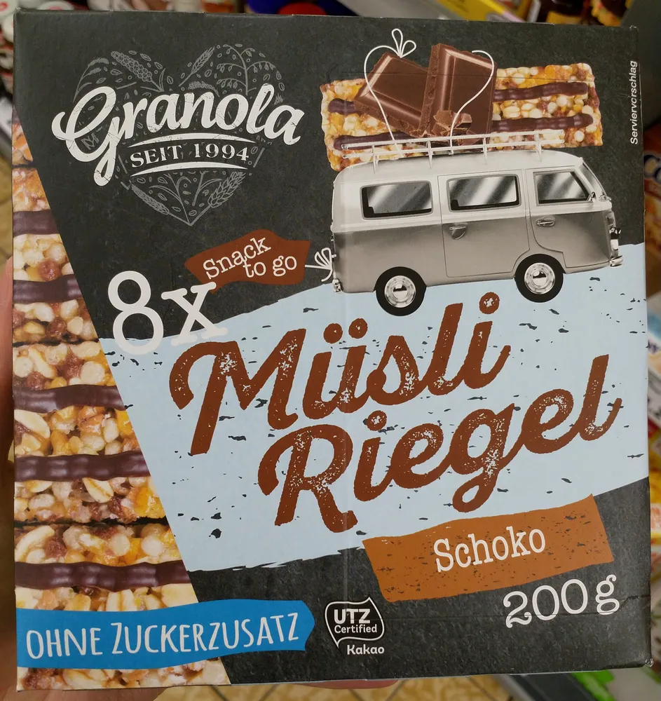 Müsliriegel ohne Zuckerzusatz - Schoko