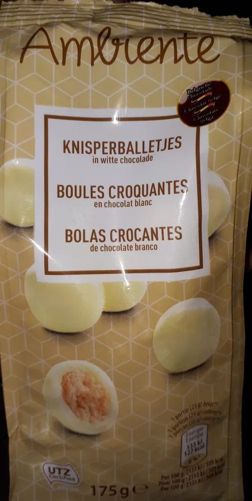 Boules croquantes au chocolat blanc