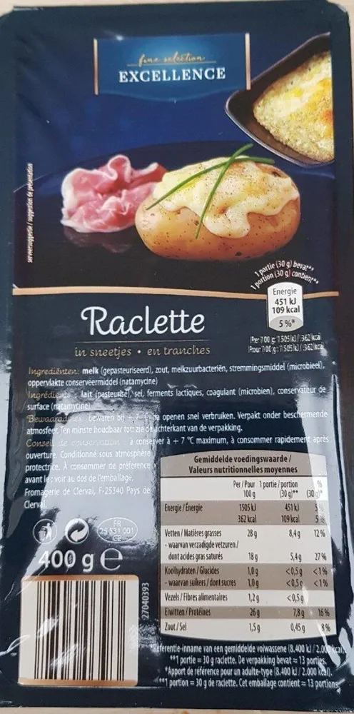 Raclette en tranches