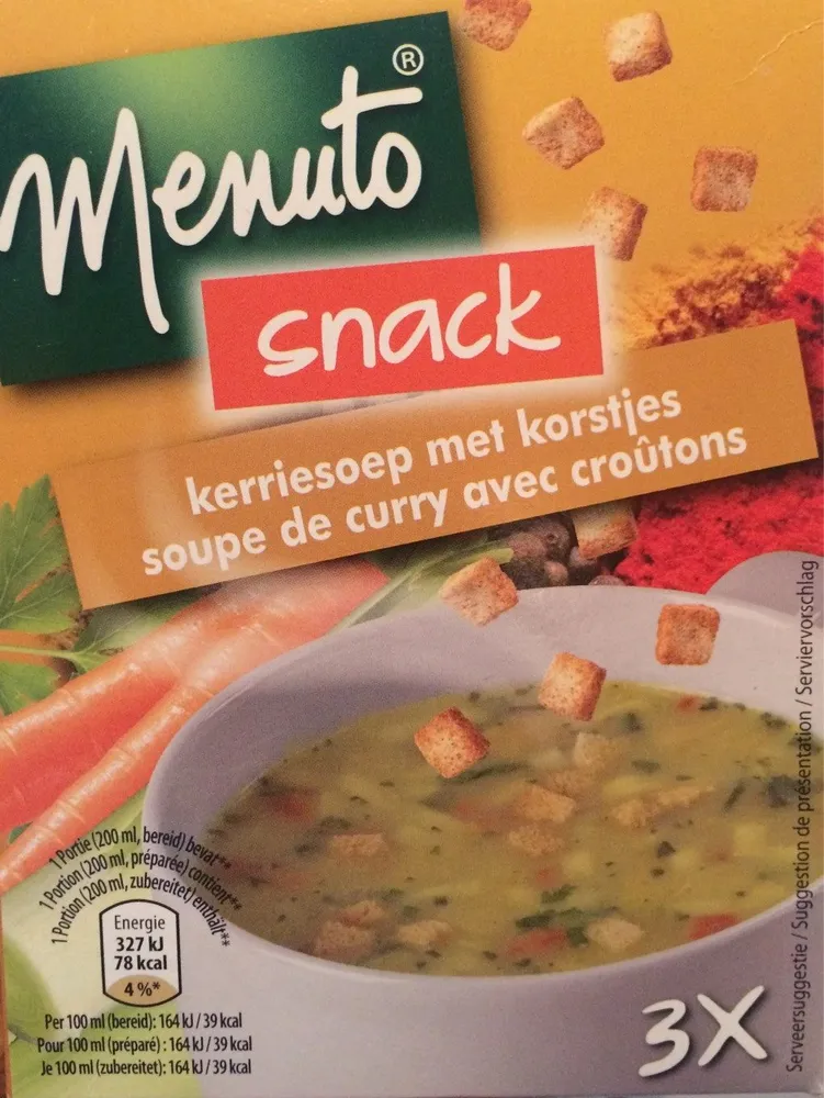 Soupe de curry avec croûtons