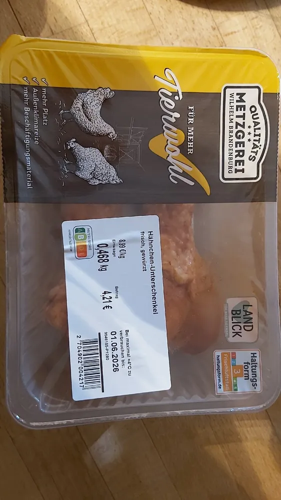 Hähnchen-Unterschenkel Frisch,Gewürzt